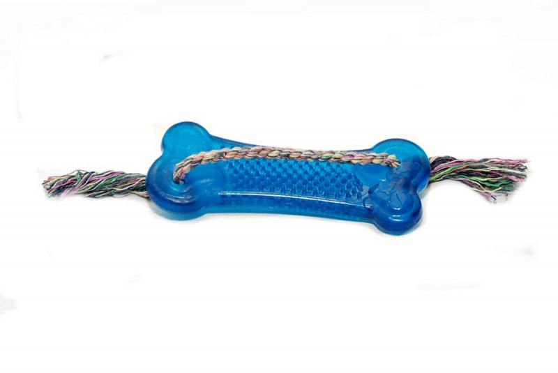 Mordedor Osso Pvc Flex Bone Com/Corda Para Cães - Dinodog