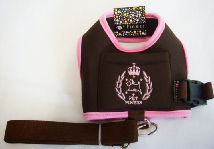 Peitoral Finess (Marrom e Rosa) - Pet Finess