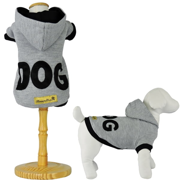 Moletom Dog com Capuz Mescla Cinza (Preto) - Bonito pra Cachorro