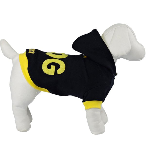 Moletom Dog com Capuz Mescla Marinho (Amarelo) - Bonito pra Cachorro