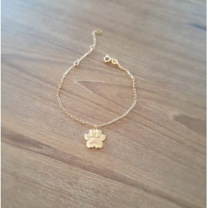 Pulseira patinha grande polida dourada - Flor de Prata