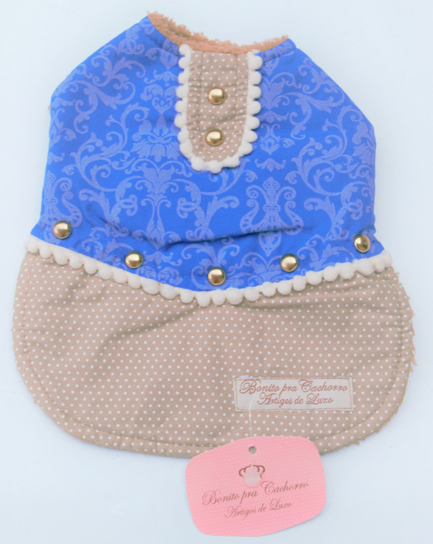 Capa Arabesco com Gola (Azul) - Bonito pra Cachorro