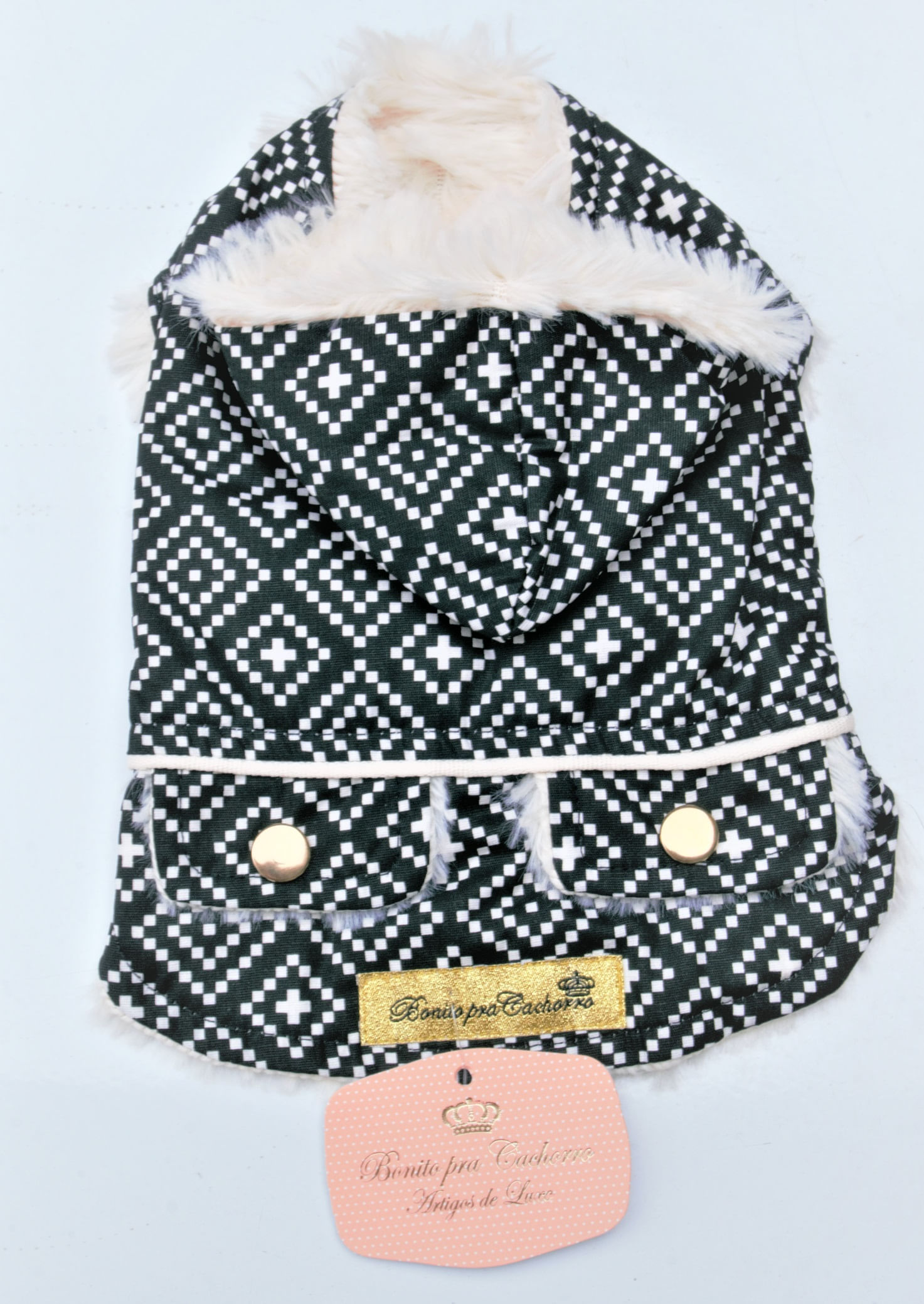 Capa Cute Baby com Capuz (Preto) - Bonito pra Cachorro