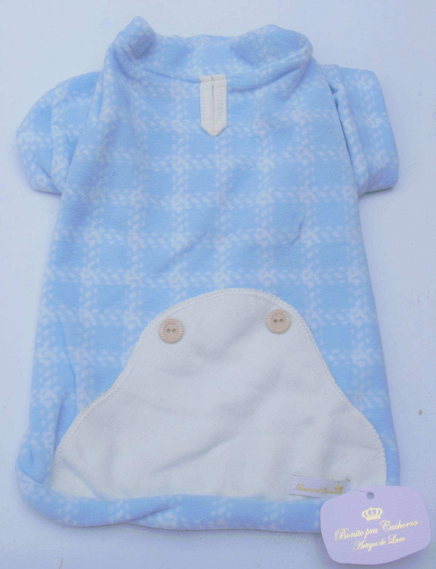 Casaco Bolso Tricô (Azul) - Bonito pra Cachorro
