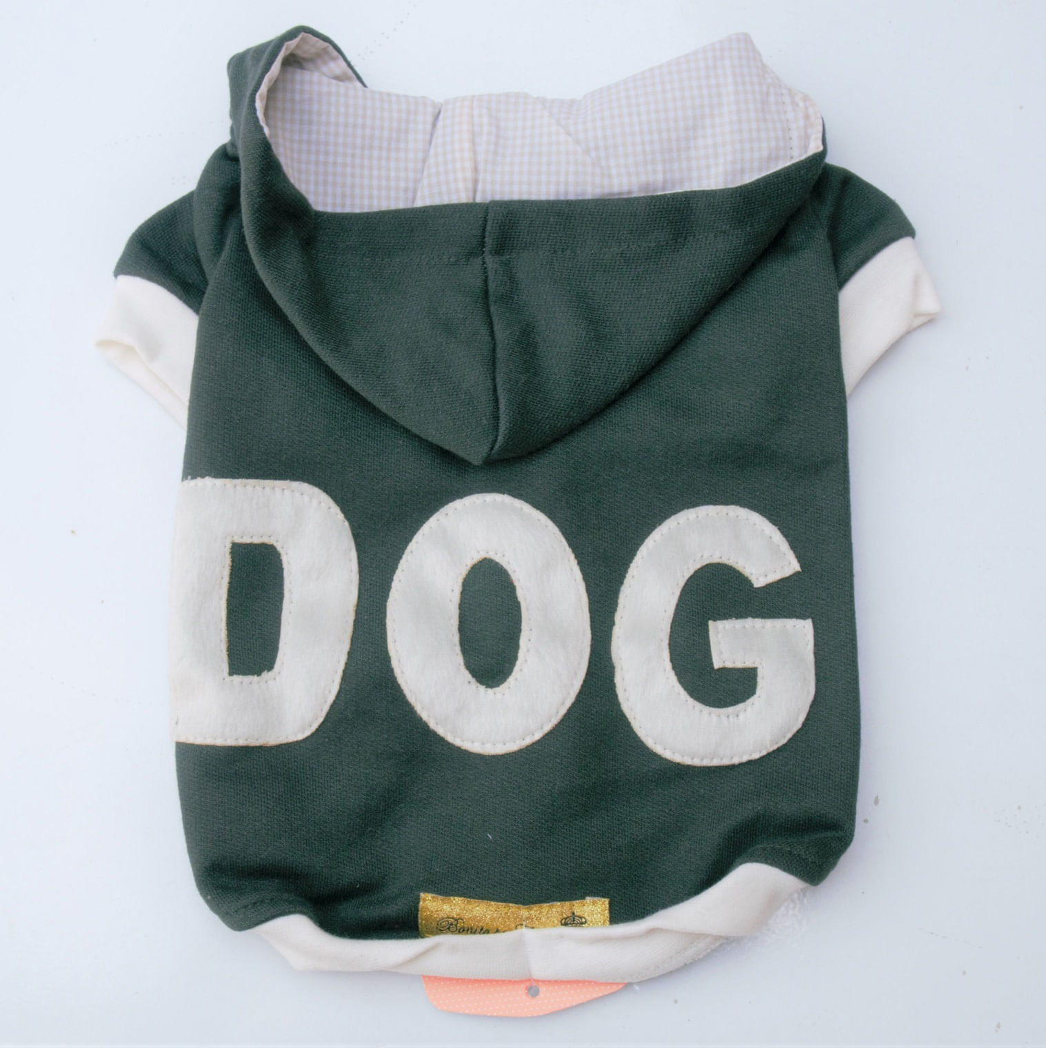 Moletom Dog com Capuz Mescla Verde (Bege) - Bonito pra Cachorro