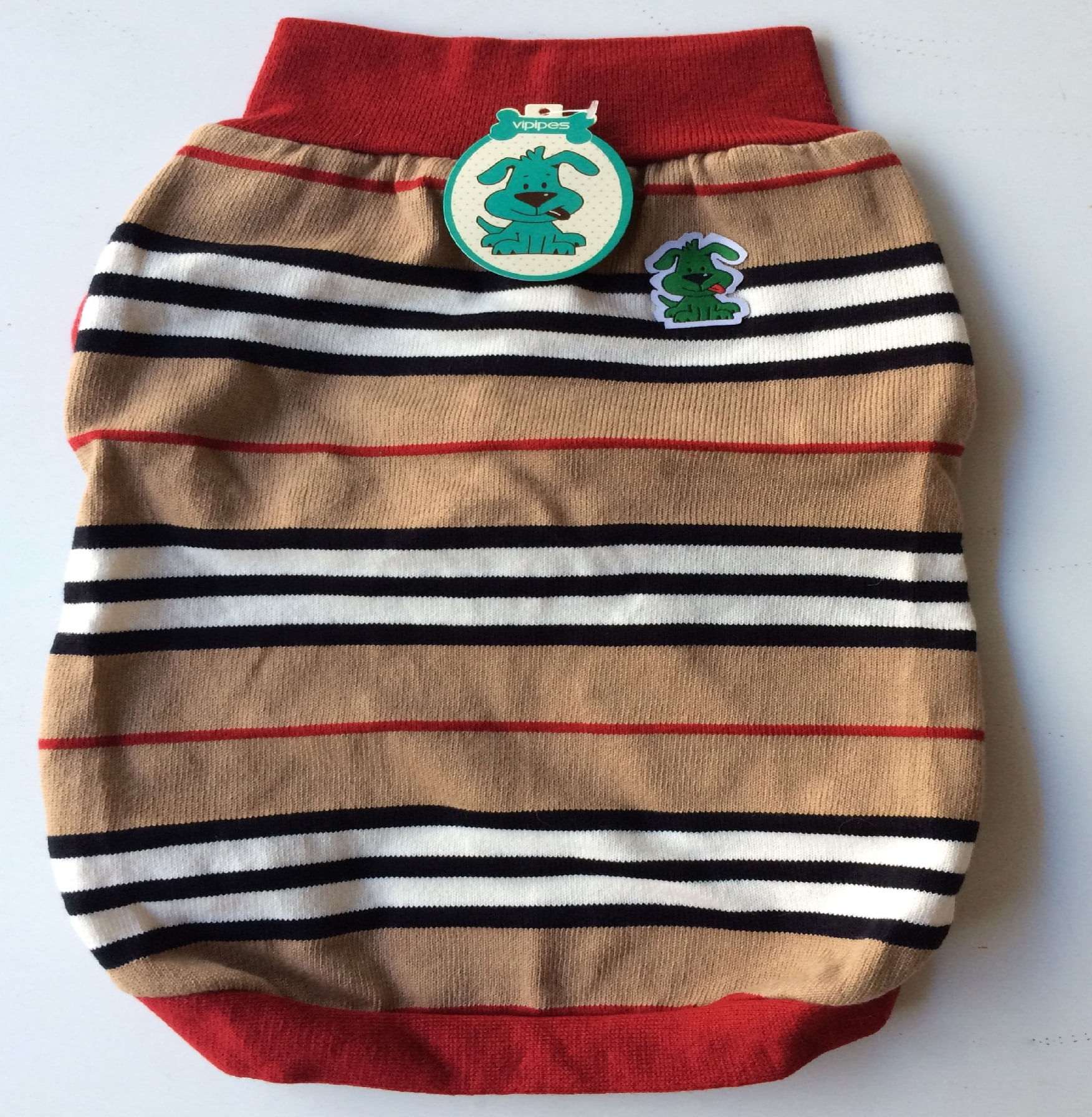 Roupa Tricô Listrada (Bege) - Vipipes