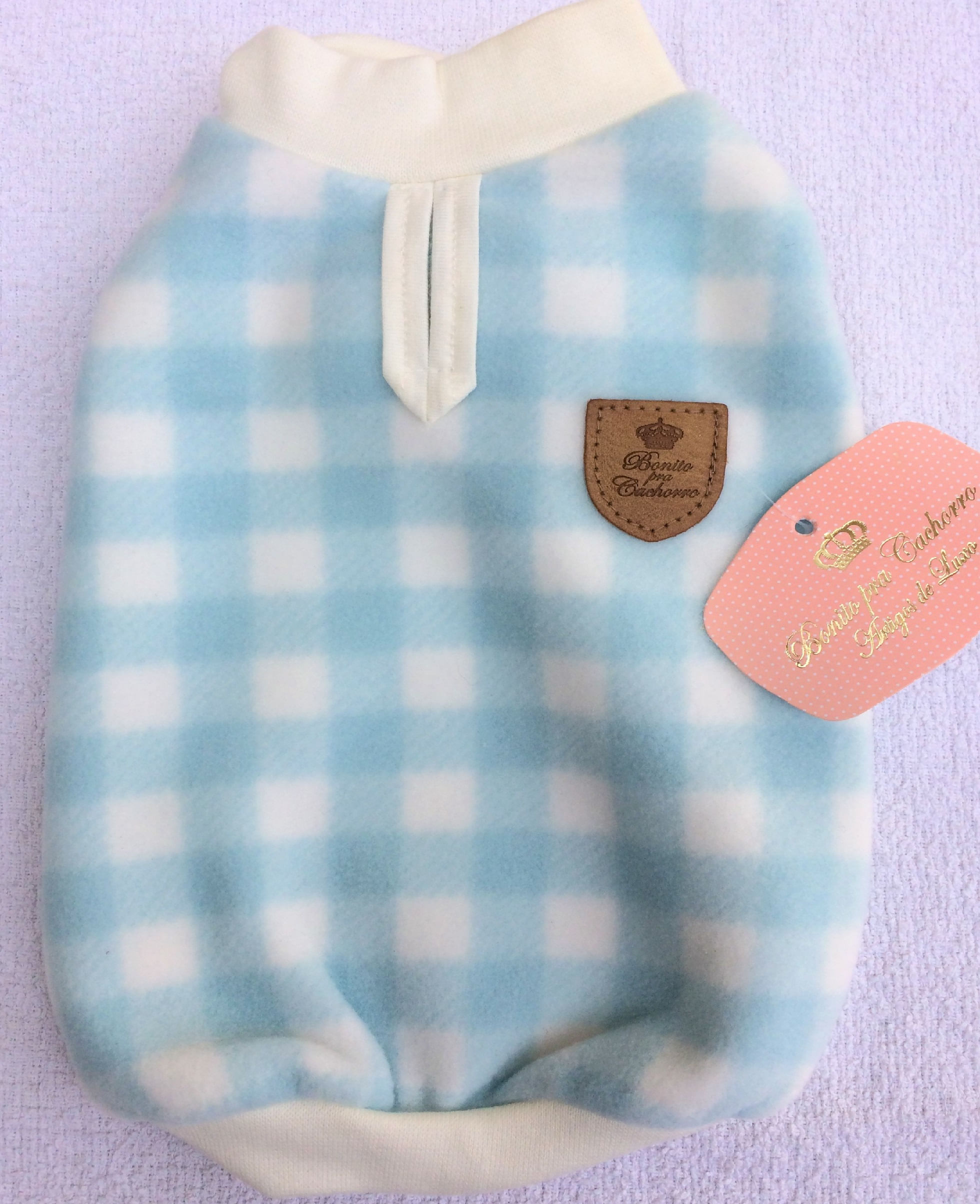 Blusa Soft Xadrez (Azul) - Bonito pra Cachorro