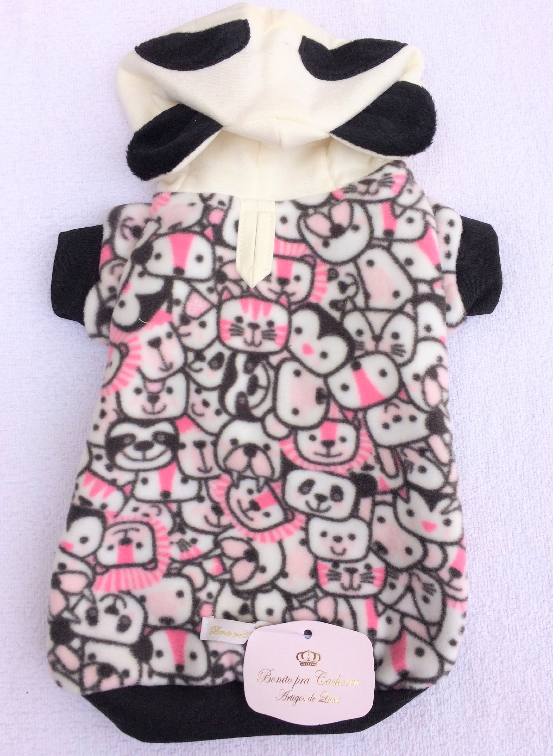 Casaco Panda com Capuz (Rosa) - Bonito pra Cachorro